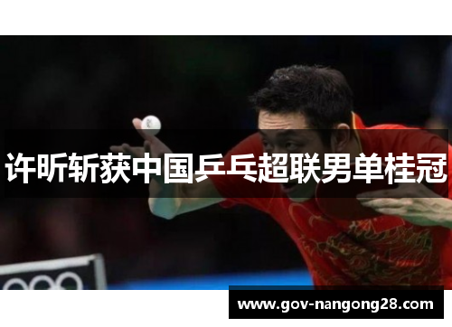 许昕斩获中国乒乓超联男单桂冠